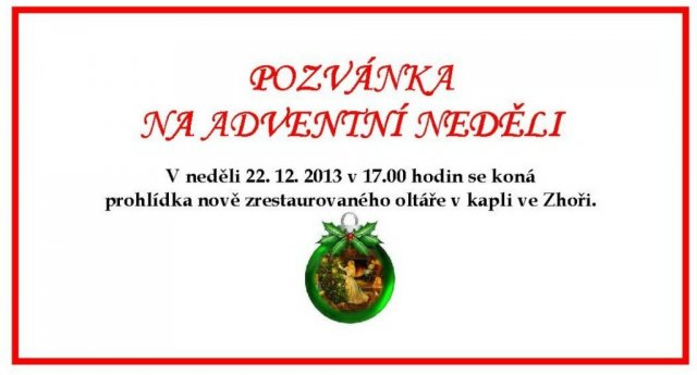 Adventní neděle v kapli sv. Víta ve Zhoři 22.12.2013